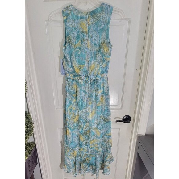 London Times Maxi Womens Dress V Neck Paisley Sleeveless Multicolored Size 4 - Picture 4 of 13